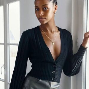 Wilfred Black Ribbed Knitwear